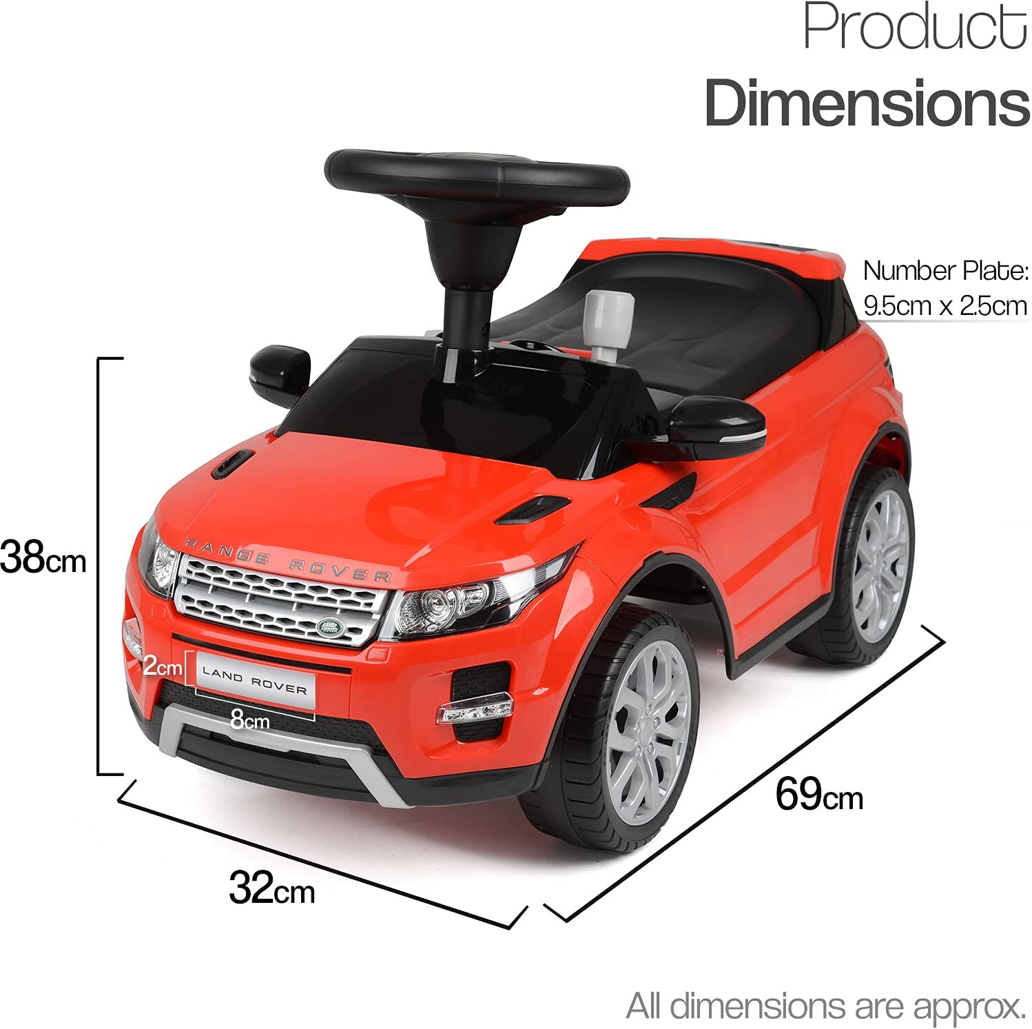 Toy Land Officially Licensed Range Rover Ride on Push Car for Toddlers with Music,Red