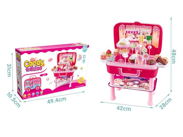 Toy Land Candy Suitcase with Light and Music and Different Types of Candys, IceCreams, Popcorns.