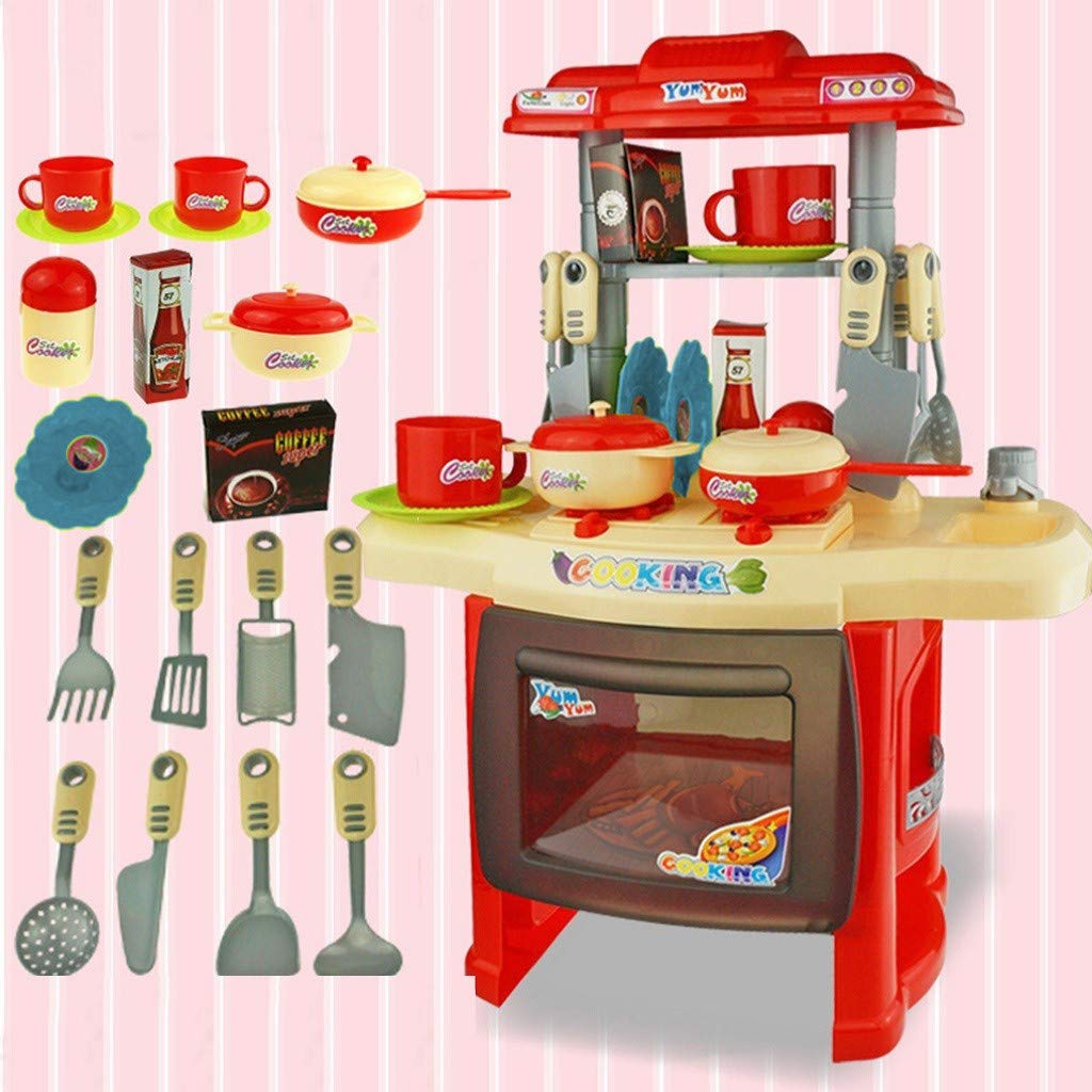 Toy Land Interesting Pretend Play Kitchen Set Children's Home Cooking Tableware-Assorted Color
