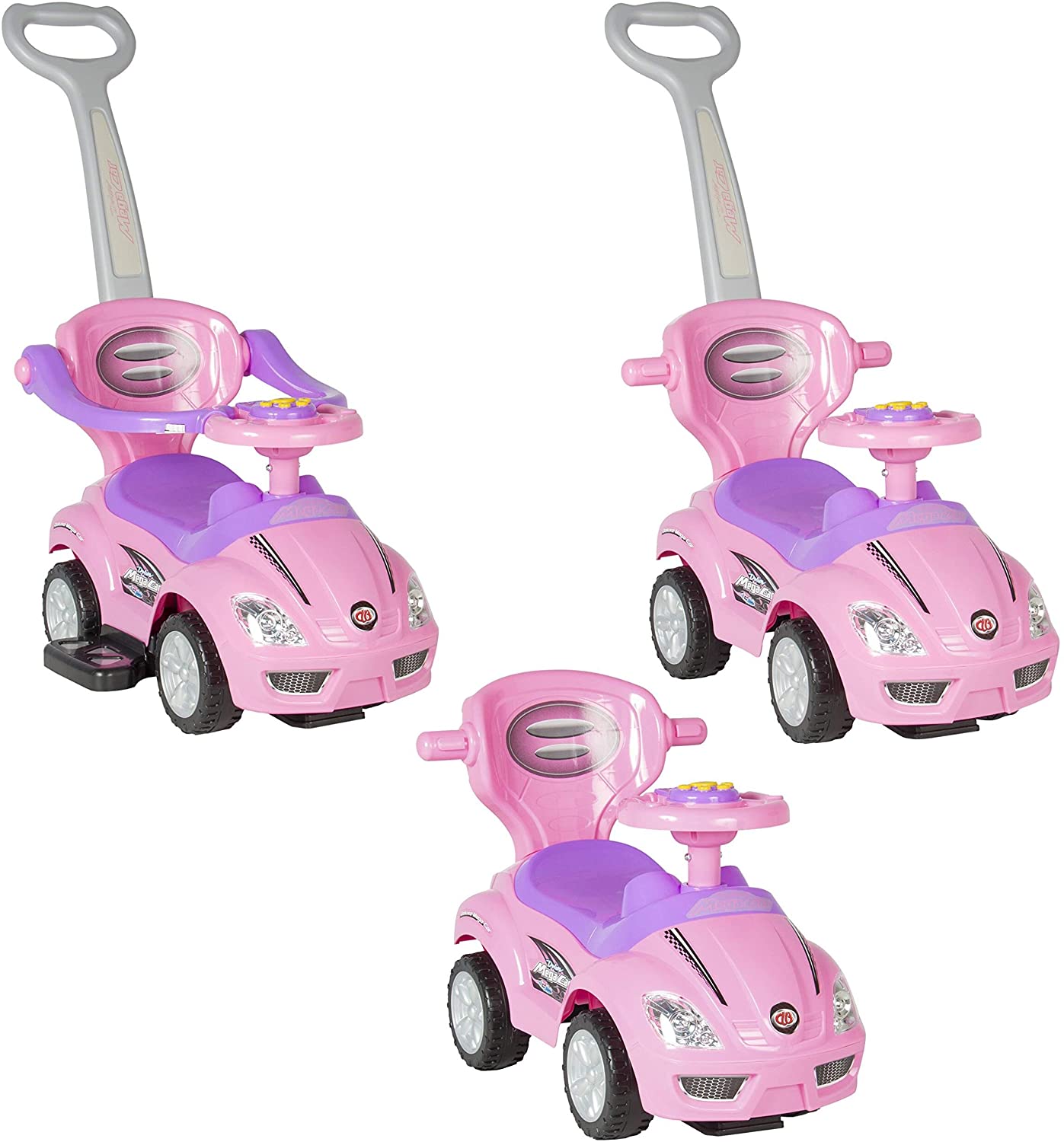 Toy Land 3 in 1 Multifunction Ride on Push Car for Kids-Pink