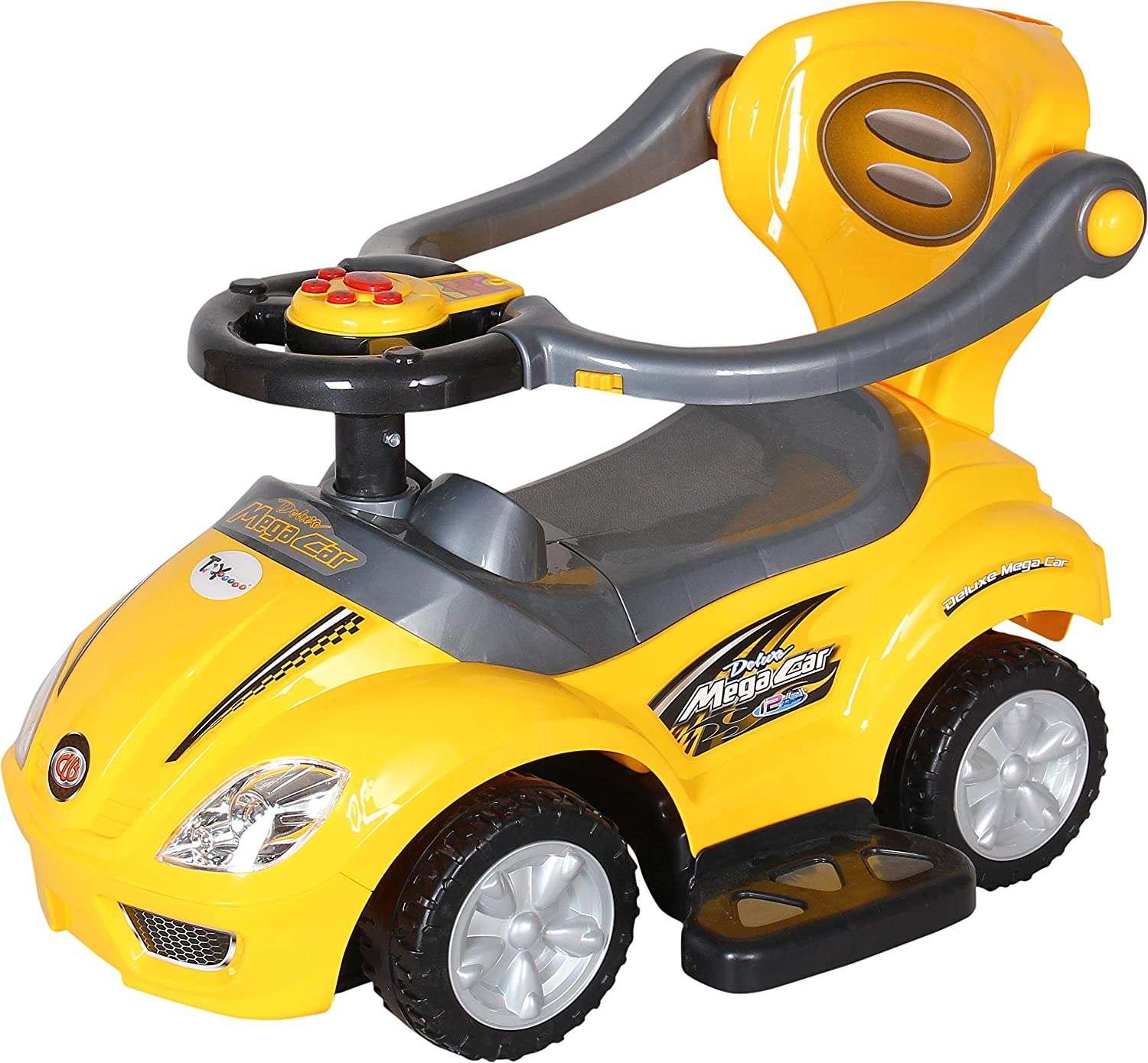Toy Land 3 in 1 Multifunction Ride on Push Car for Kids-YelLow